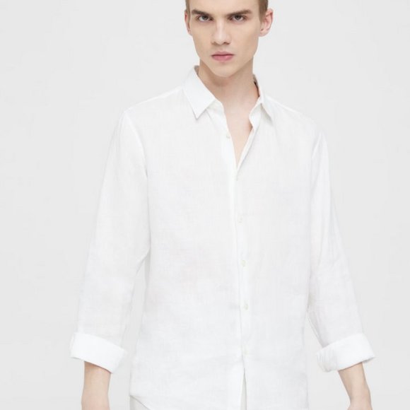 Theory Other - New Theory 100% linen Irving  shirt white shirt , long sleeves, button up summer